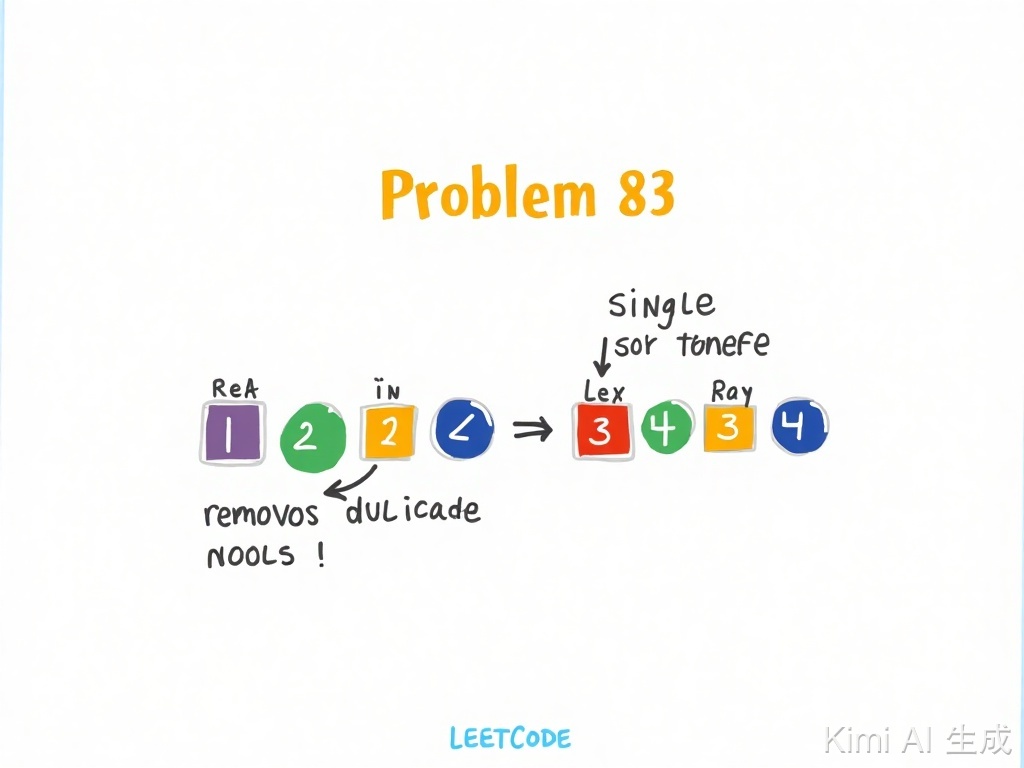 【力扣83】删除排序链表中的重复元素